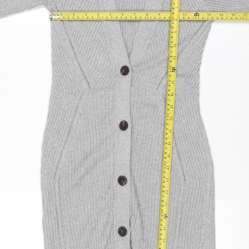 Banana Republic Women’s Grey V-Neck Longline Cardigan XS