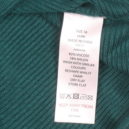 Editor's Cut Women's Green Size 16 Boat Neck Knit Jumper