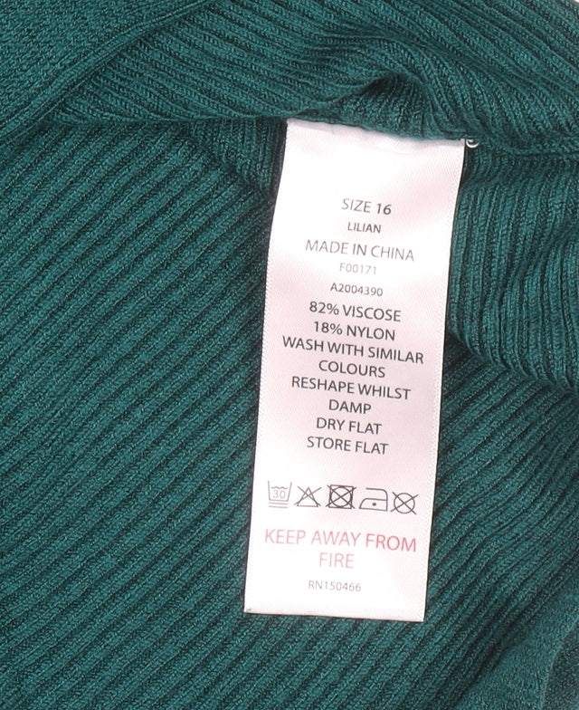Editor's Cut Women's Green Size 16 Boat Neck Knit Jumper