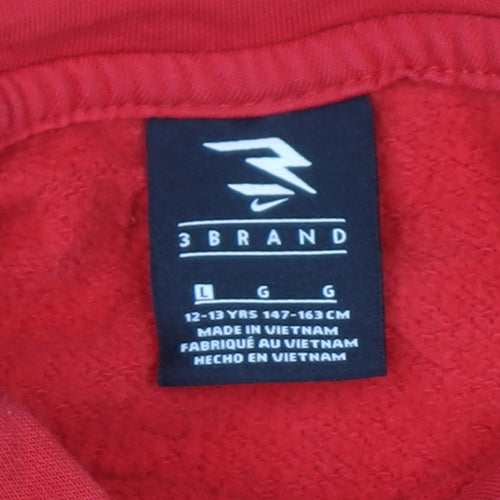 Nike 3Brand Boys Red Pullover Hoodie 12-13 Years Cotton Blend