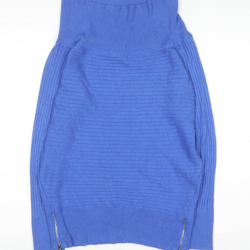 Star by Julien Macdonald Womens Blue Roll Neck Zip Jumper Size 16