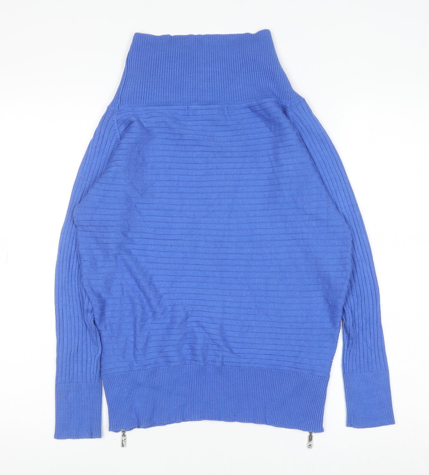 Star by Julien Macdonald Womens Blue Roll Neck Zip Jumper Size 16