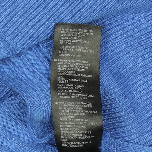 Star by Julien Macdonald Womens Blue Roll Neck Zip Jumper Size 16