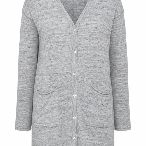 H&M Women Grey Button Knit Cardigan Size 12 V-Neck Lightweight