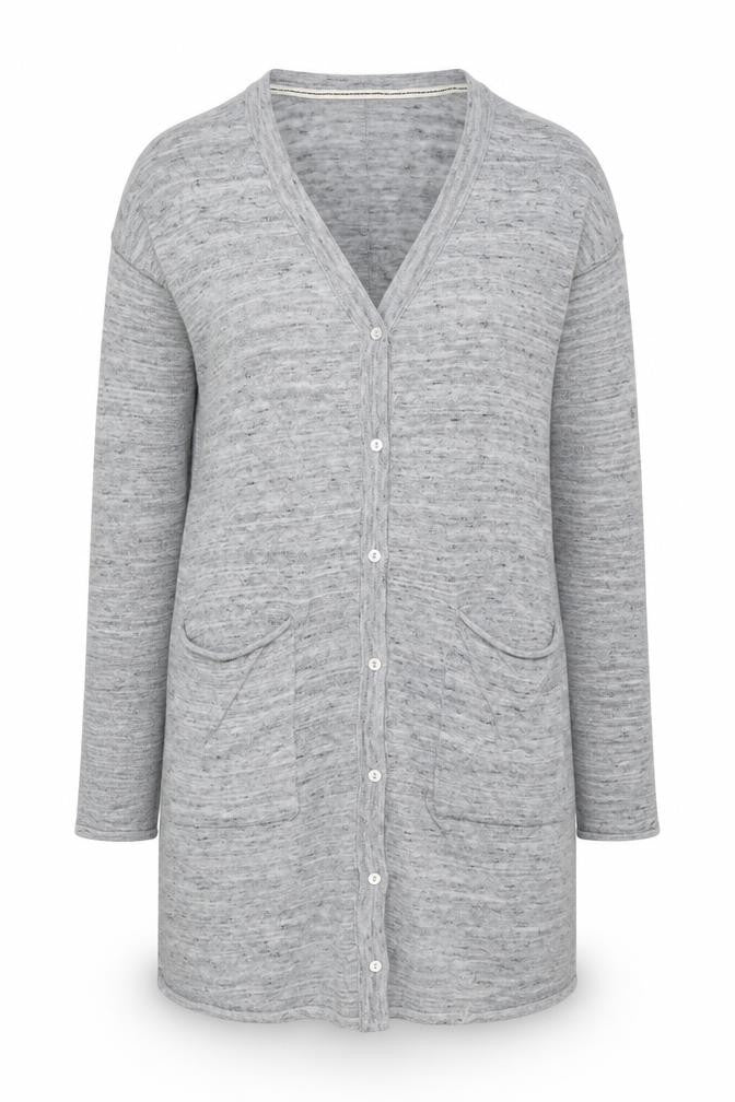 H&M Women Grey Button Knit Cardigan Size 12 V-Neck Lightweight