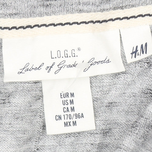 H&M Women Grey Button Knit Cardigan Size 12 V-Neck Lightweight