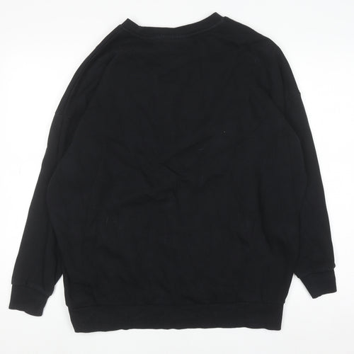 AC/DC Women's Black Crew Neck Pullover Sweatshirt UK 8