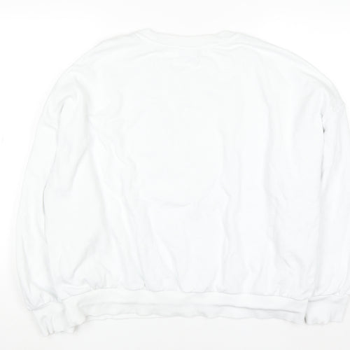 Disney Women’s White Mickey Mouse Winter Sweatshirt Size L