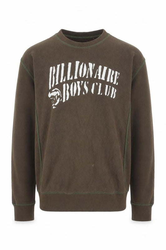 Front view of Billionaire boys’ club mens brown medium pullover sweatshirt logo graphic