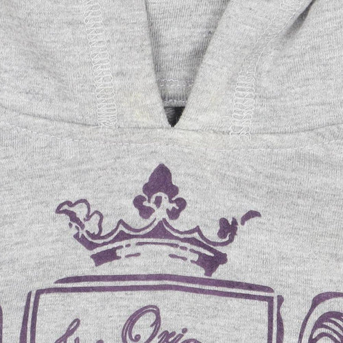 Lonsdale London Boys Grey Pullover Hoodie Size 8 Cotton Blend