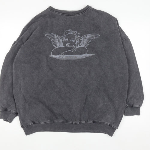 Motel Women’s Grey Angel Graphic Pullover Sweatshirt Size S