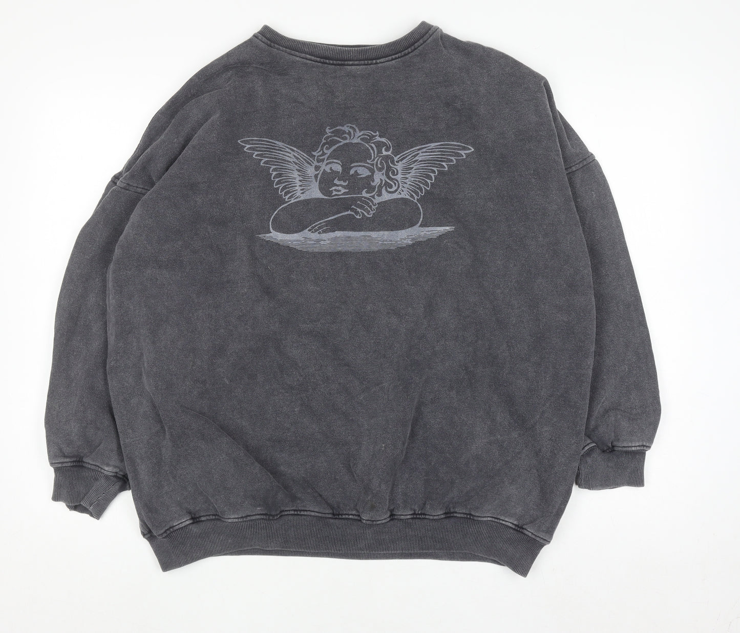 Motel Women’s Grey Angel Graphic Pullover Sweatshirt Size S