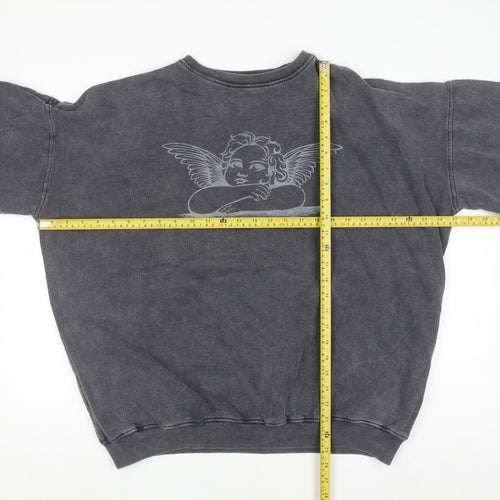 Motel Women’s Grey Angel Graphic Pullover Sweatshirt Size S
