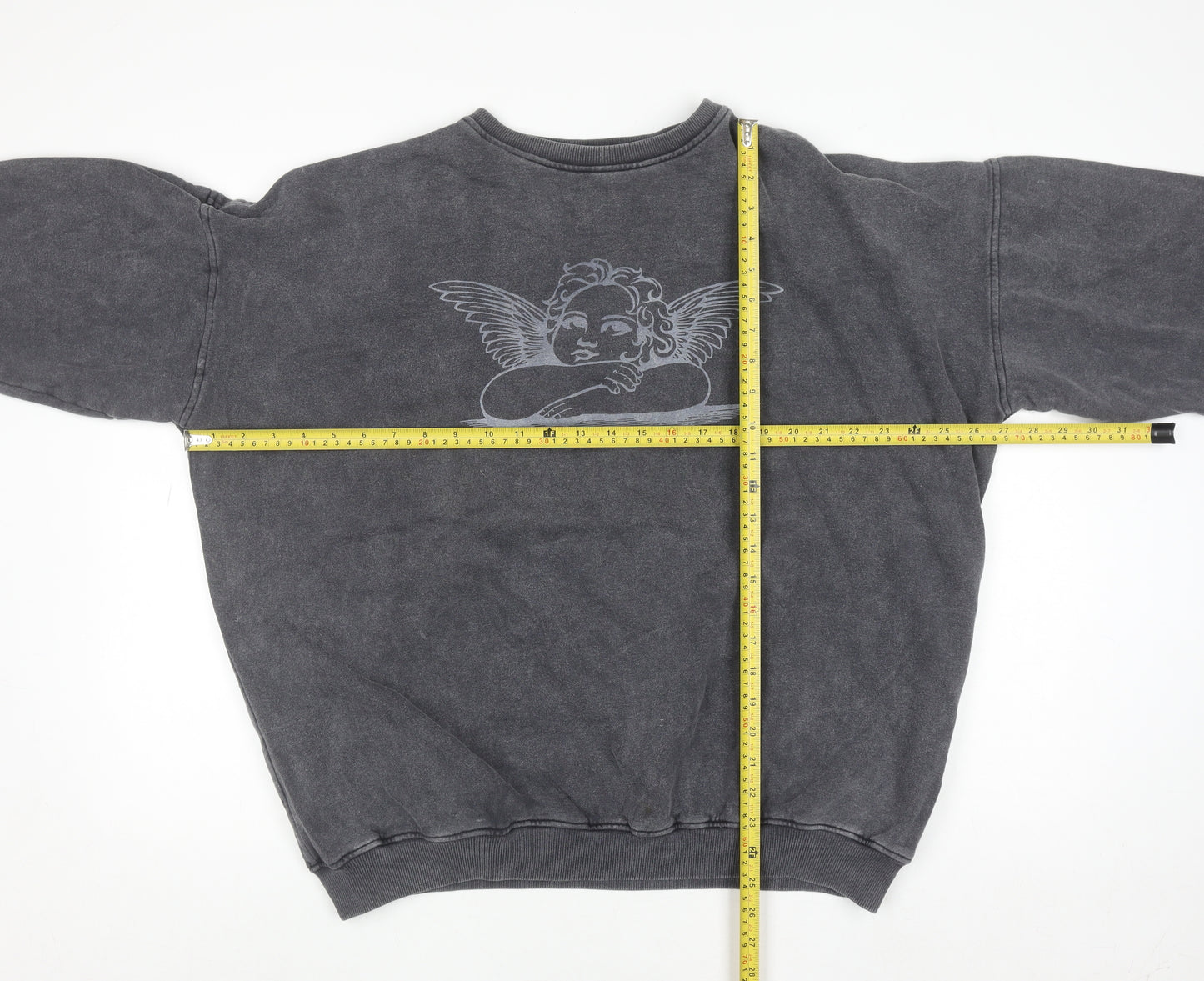 Motel Women’s Grey Angel Graphic Pullover Sweatshirt Size S