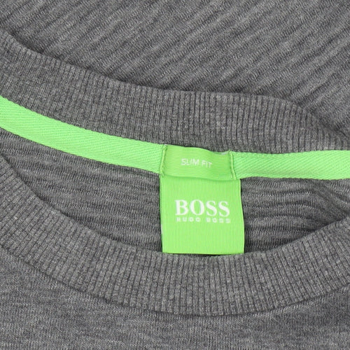 Hugo Boss Men's Grey Slim Fit Crew Neck Sweatshirt Size M