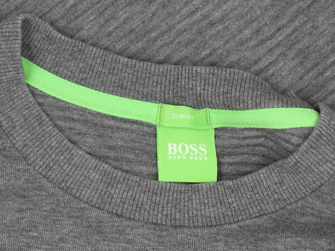 Hugo Boss Men's Grey Slim Fit Crew Neck Sweatshirt Size M