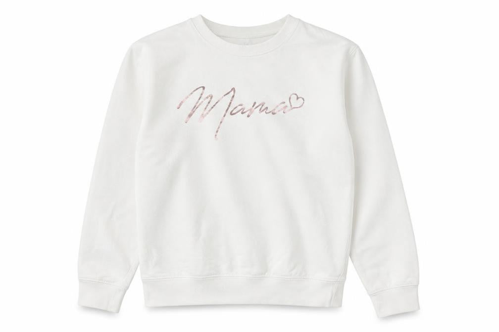 Just Hoods Women White Mama Slogan Sweatshirt Size S Cotton Blend
