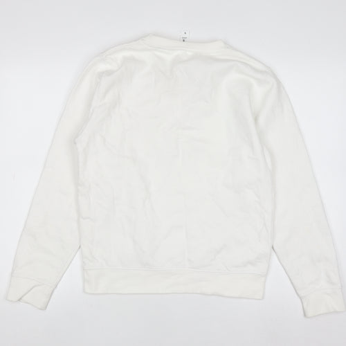 Just Hoods Women White Mama Slogan Sweatshirt Size S Cotton Blend