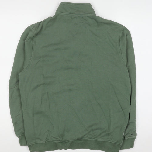 Parlez Men's Green 1/4 Zip Sweatshirt M High Neck Nautical Logo