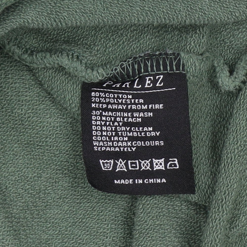Parlez Men's Green 1/4 Zip Sweatshirt M High Neck Nautical Logo