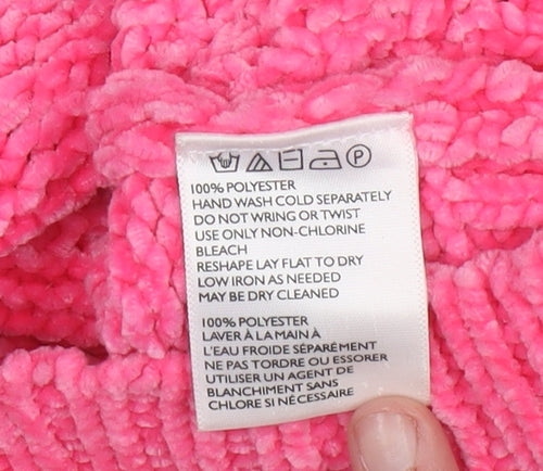 Urban Outfitters Women's Pink Chunky Knit Crew Neck Jumper Size S