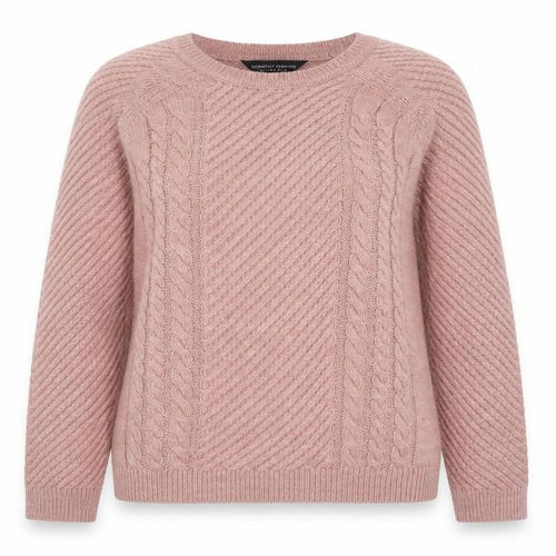 Dorothy Perkins Women's Pink Cable-Knit Acrylic Jumper Size 12