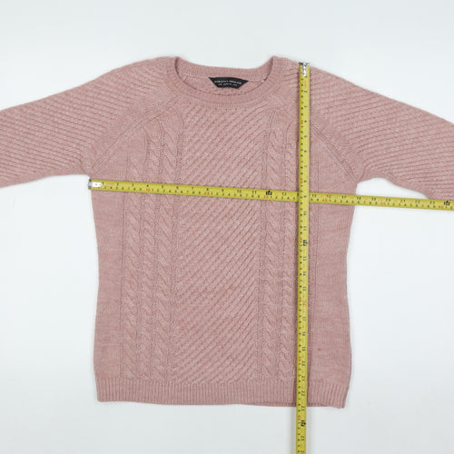 Dorothy Perkins Women's Pink Cable-Knit Acrylic Jumper Size 12