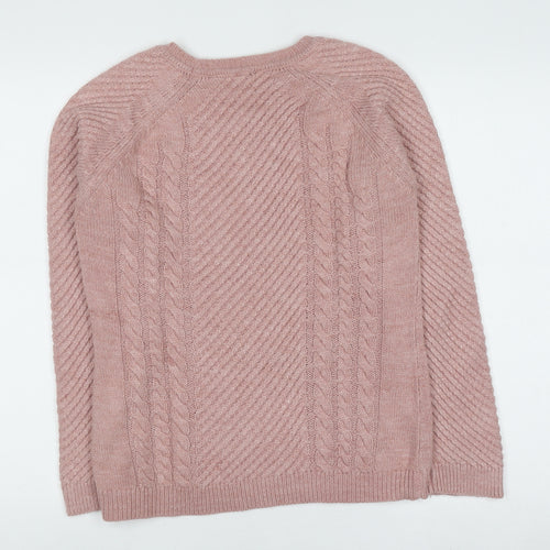 Dorothy Perkins Women's Pink Cable-Knit Acrylic Jumper Size 12