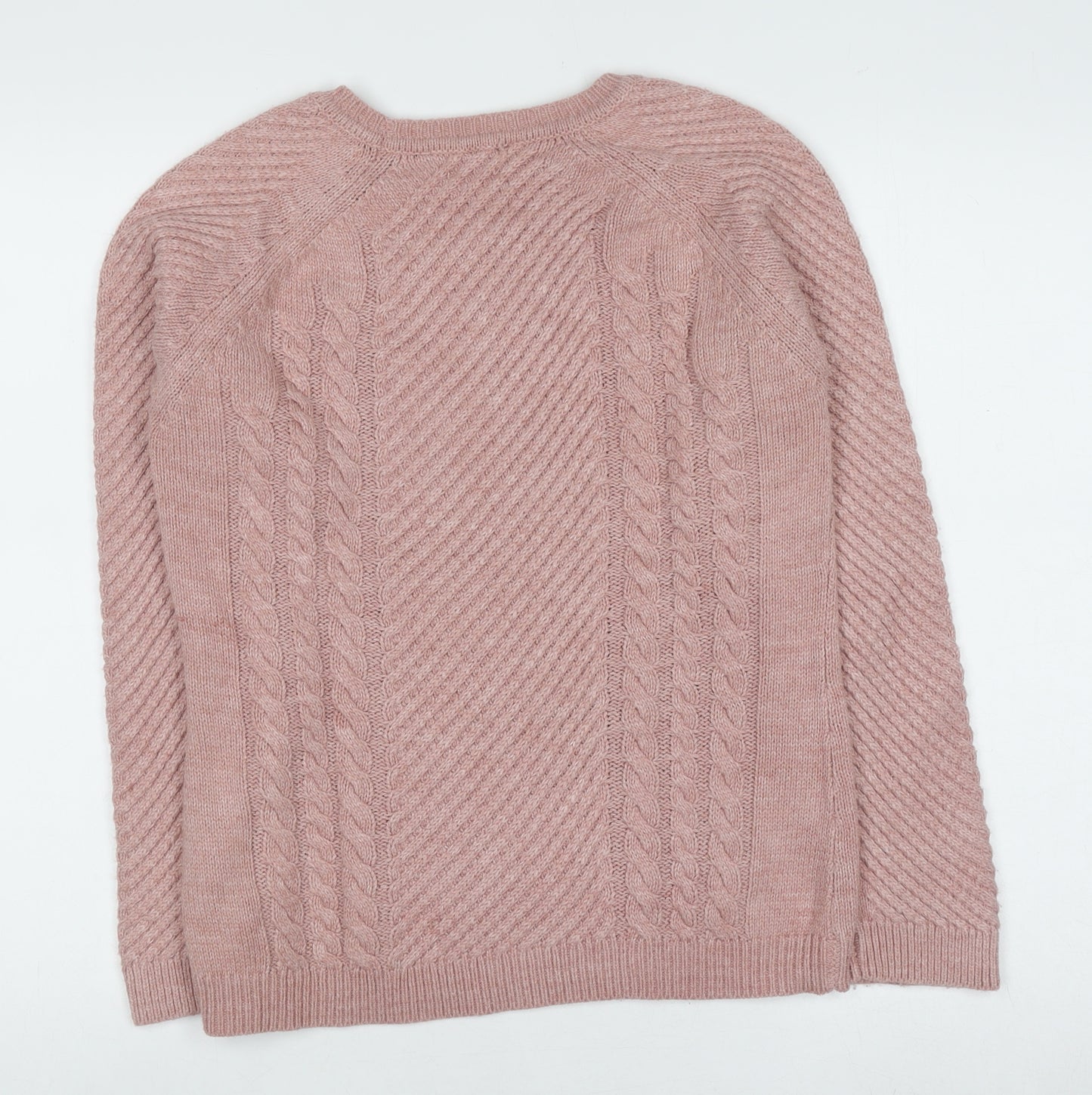 Dorothy Perkins Women's Pink Cable-Knit Acrylic Jumper Size 12