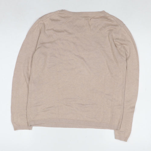 Hush Women’s Beige Embroidered Cotton Modal Jumper Size S