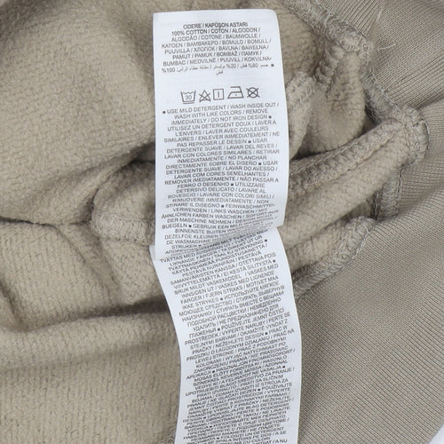 Nike Men's Beige Pullover Hoodie Small Graphic Fleece Sweatshirt