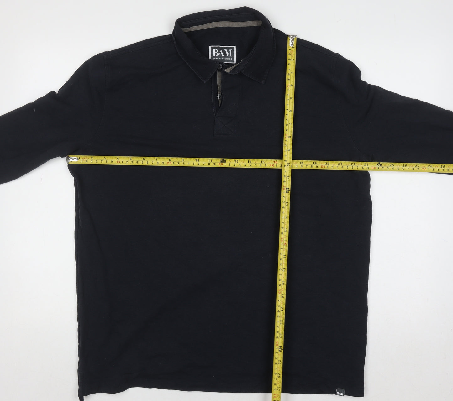 BAM Men's Black XL Long Sleeve Collared Casual Shirt