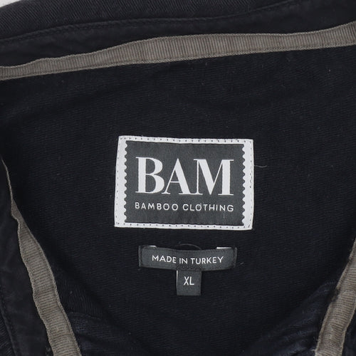 BAM Men's Black XL Long Sleeve Collared Casual Shirt