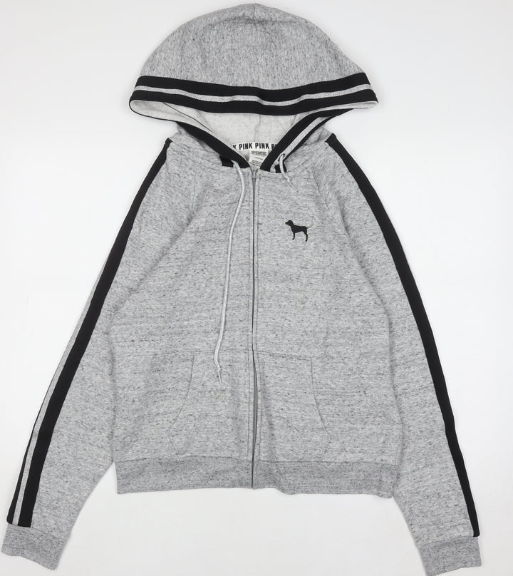 Victoria’s Secret PINK Women's Grey Full Zip Hoodie Size L
