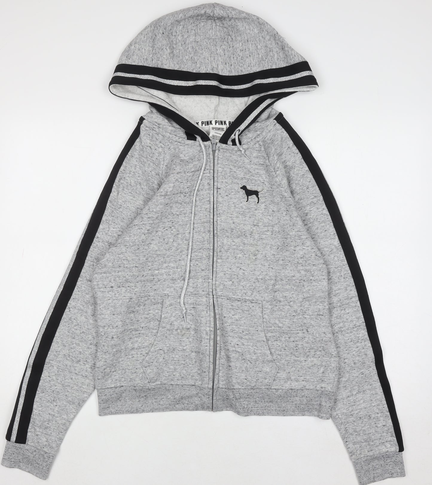 Victoria’s Secret PINK Women's Grey Full Zip Hoodie Size L
