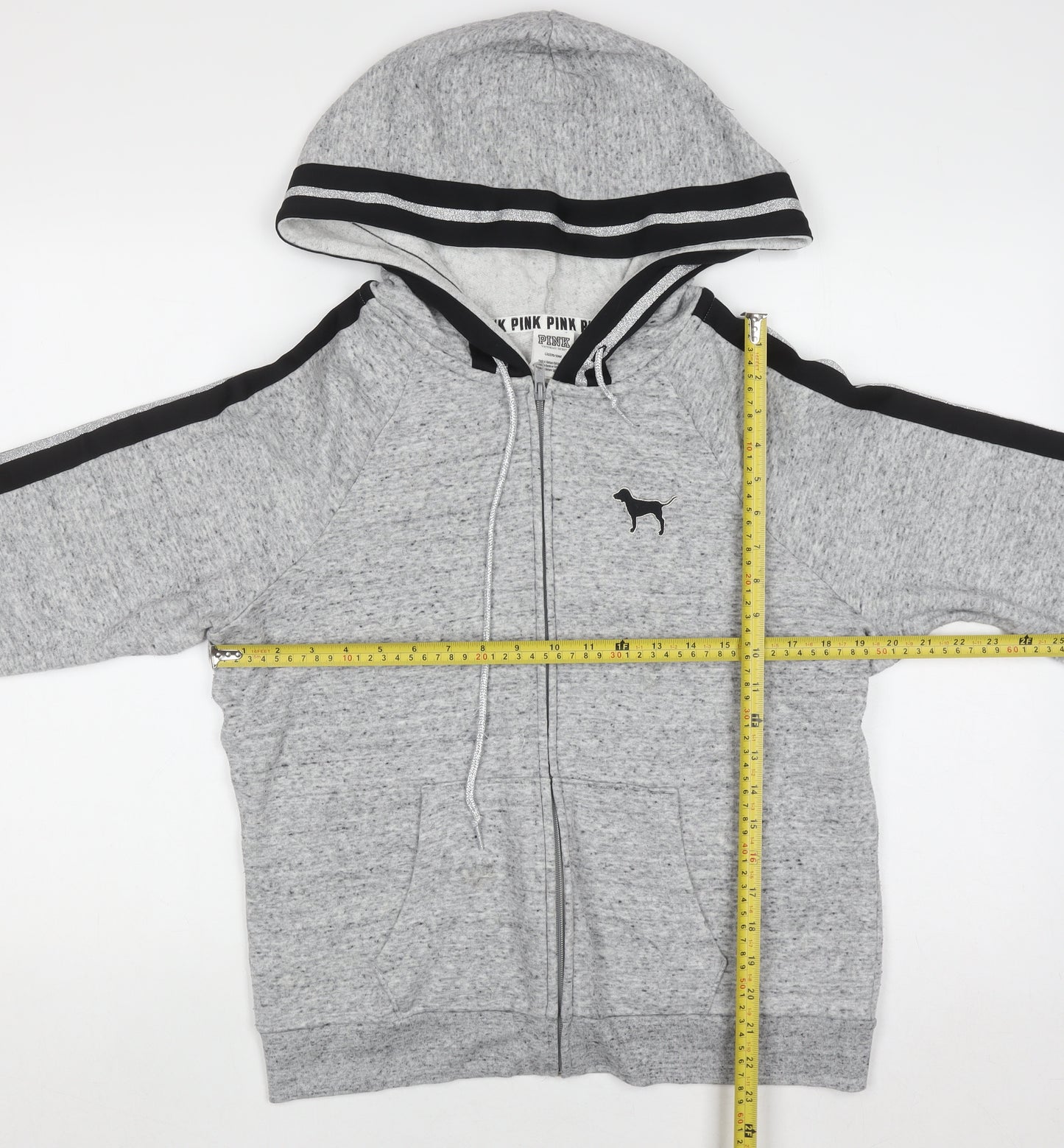 Victoria’s Secret PINK Women's Grey Full Zip Hoodie Size L