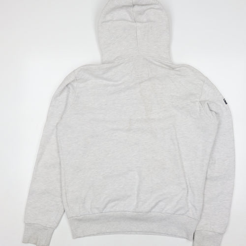 Superdry Men's Grey Pullover Hoodie Medium Graphic Print Fleece