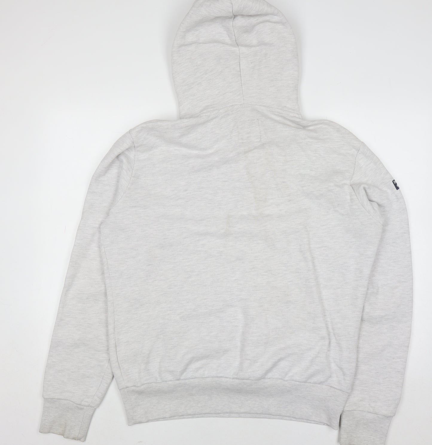 Superdry Men's Grey Pullover Hoodie Medium Graphic Print Fleece