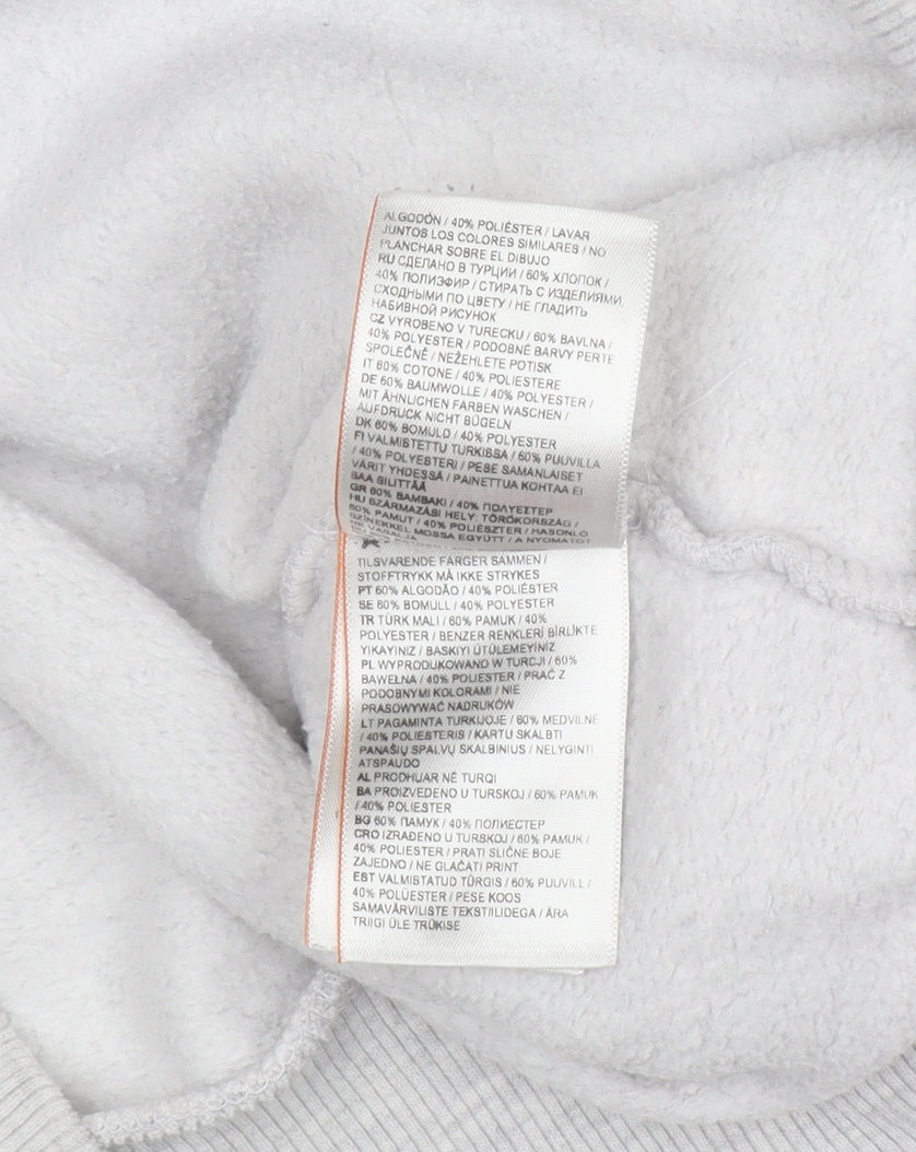 Superdry Men's Grey Pullover Hoodie Medium Graphic Print Fleece