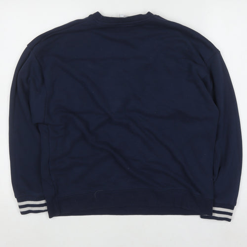 Primark Boys Blue Stitch Pullover Sweatshirt XS Disney Embroidered Jumper
