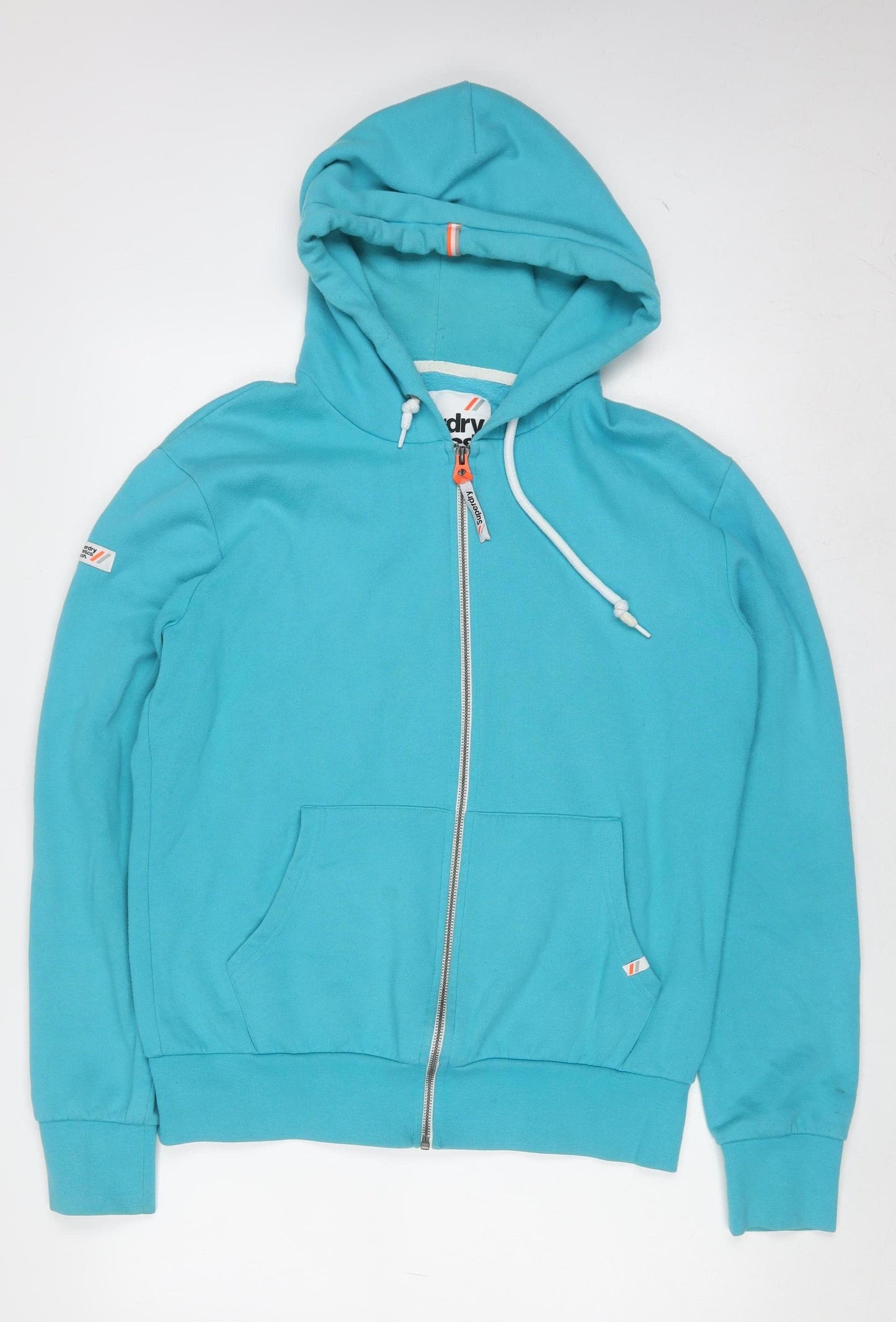 Superdry Women Blue Full Zip Hoodie Size L 55% Cotton