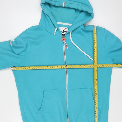 Superdry Women Blue Full Zip Hoodie Size L 55% Cotton