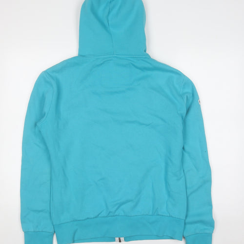 Superdry Women Blue Full Zip Hoodie Size L 55% Cotton