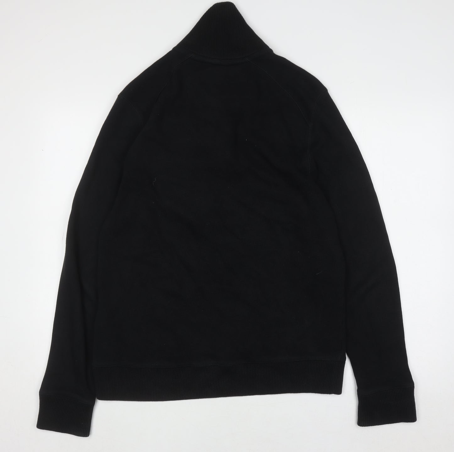 Ted Baker Men Black Cotton Henley Jumper Size L Classic Knit