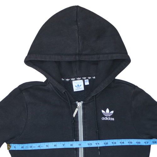 Adidas Unisex Black Grey Full Zip Hoodie Size M Sports Fleece