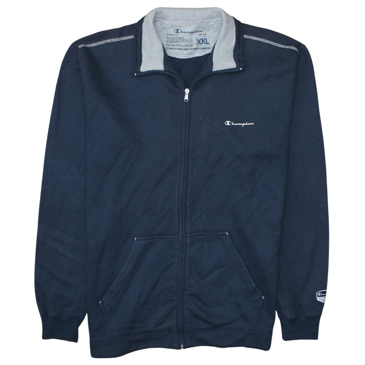 Champion Mens Blue 2XL Full Zip Fleece Sweatshirt Jacket