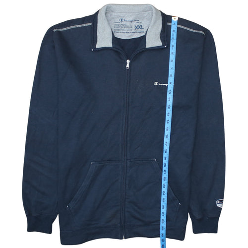 Champion Mens Blue 2XL Full Zip Fleece Sweatshirt Jacket