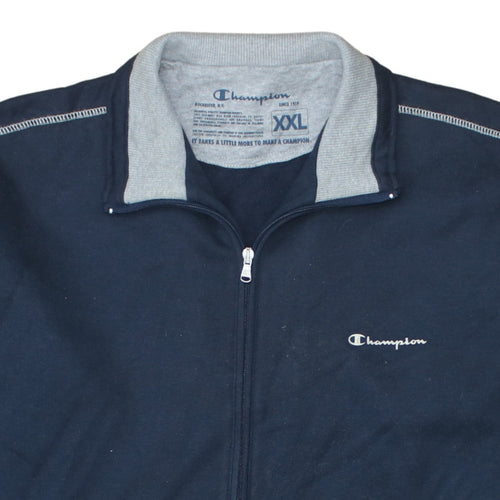 Champion Mens Blue 2XL Full Zip Fleece Sweatshirt Jacket