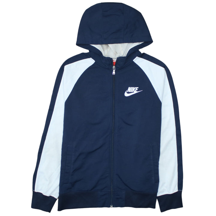 Nike Boys Blue Full Zip Hoodie XL 13-15 Years Colourblock Sportswear
