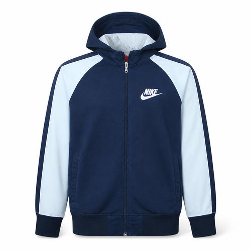 Nike Boys Blue Full Zip Hoodie XL 13-15 Years Colourblock Sportswear